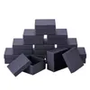 Pandahall 18 ~ 24 pcs / lote preto quadrado / retângulo de papelão de papelão de jóias caixas anel caixas de presente para empacotamento de jóias F80 211105