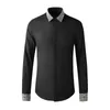 Men's Casual Shirts Chinese Style Embroidery Shirt Cotton Long Sleeve Slim Fit Business Social Formal Dress Men Clothing