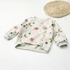 小さな女の子のセーター長袖の子供の服秋と冬の花の赤ん坊のベイスツとコサージュの底打ちシャツ210625