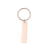 Keychains Doreen Box RVS Keychain RECTANGE RECTANGE BLANC SIMPLES S BLA GOLD COULEUR 65 mm x 25 mm, 1 pièce4930717