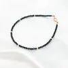 Natural Black Spinel 2mm Faceted Beads925 Sterling Silver Bransoletka