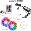 164ft 328ft LED de tira LED de 50 pies Control de aplicación Bluetooth RGB 5050SMD DC12V Flexible Smart Strips Light con adaptador2692772