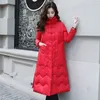 National Style Vintage Down Coat Women X-long White Duck Jacket Button Big Pocket Womens Warm winter Jackets D265 210512