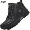 Botas de inverno dos homens da marca Botas de neve dos homens Inverno de couro quente Homens impermeáveis ​​Sneakers Exterior Respirável Caminhadas Botas de Trabalho Sapatos 210831