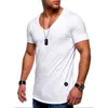 Os tops dos homens t-shirt chegaram profundo V Neck Manga Curta Homens Camiseta Slim Fit T-shirt Homens Skinny Casual Verão Tshirt Camisetas Tamanho 3xl G1222