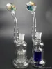 10.8 Inch Colorful Glass Bong Hookahs with 8 Arm Thick Recycler Bubbler Oil Rigs 14mm bowl