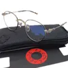 Design92 5SilvTitanium Round Glasses Frame 53-20-138 Fashion Unisex Bubba Retro-Vintage for prescription Anti-Bluelight eyewear Gold Silver Black fullset case