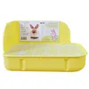 Husdjur Kanin Toalett Square Bed Pan Potty Trainer Bedding Litter Box för Små Djur Rengöringsmedel Drop Ship