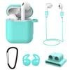 silicone earphone protect case with neck strap anti-lost straps holder for earpods 2 airpods pro air pods earphones hooks