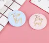 Feuille d'or Glitter Team Boy Girl Button Pins Pary Favors Gender Reveal BadgeBaby Shower Supplies Rose bleu