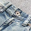 Italiensk stil mode män jeans retro grå blå slim passform ripped streetwear vintage designer bomull denim byxor hombre xuzl