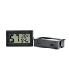 Uppdaterad inbäddad digital LCD -termometer Hygrometer Temperaturfuktighet Tester Kylskåp Frys Mätare Monitor Black White Color