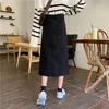 Faldas Faldas de otoño 2022 Vintage Vintage Burros de cintura alta A- Línea Denim Mujer Mujer Faldas Saias Mulher