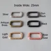 10 stks / partij 25mm webbing metalen rechthoekige gesp voor tas riemen accessoire riem lus ring huisdier hond martingale kraag naaien clasps