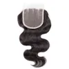 HD 4x4 dentelle fermeture pré-plumée vague de corps en gros brésilien Remy cheveux humains HD dentelle pour les femmes noires
