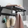 Porte-serviettes Support de salle de bain Rangement multi-barres Tige de suspension Fournitures pour la maison