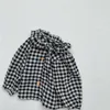 Baby Mädchen Reine Baumwolle Nette Plaid Langarm Puppe Hemden Herbst Weiche Komfortable Blumen Tops 210508