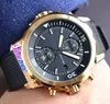 44mm Aquatimer Family IW379503 4813 Automatisk män Titta svart Rose Gold Case Black Rubber Strap Sport Watches No Chronograp2588