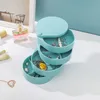 Earrings Jewelry Storage Box Tray Fashion Rotatable Ring Accessory Organizer for Girls Women 210922