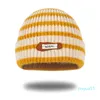 mode-petten Winter warme dikke streep gebreide casual mode elastische zachte acryl Skull Hat buitenhoed