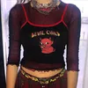 Women Sexy Devil Child Tank Top Vest Blouse SleevelSummer Crop Top Cami Top X0507