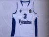 Koszulki do koszykówki NCAA 3 Liangelo Ball Vytautas Basketball Shirt 1 Lamelo Jersey mundurem Wszystkie zszyte college Lithuania Prienu Blue