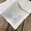 Lot de 12 serviettes de table en lin blanc ajouré brodé 45,7 x 45,7 cm