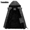 Men Winter Casual Warm Stand Collar Jacket Parkas Coat Men Pure Color Fall Hat Windproof Parkas Coat Men Coat 211206