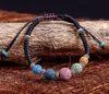 4 styles réglables en pierre de lave volcanique, brins de perles, Yoga, lave, diffuseur d'huile essentielle, perles tressées, bracelet, équilibre de guérison