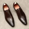 Homens de luxo vestido sapatos de couro genuíno apontado toe mocassins de casamento marrom negro negro escritório escorregar formal em sapatos mens