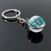 Ny Turtle Dolphin Shell Glass Ball Keychain Glass Ball Convex Smycken Marine Souvenir Pendant Present KeyfoB Key Ring