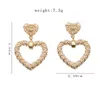 Luxury Design Inlay Full Diamond Stud Earring Fashion Brand Double Letter Earrings Geometric Peach Heart Tassel Chain Rhinestone Pearl Earloop Women Wedding Gift