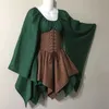 Robin Hood Kostuum Archer Ranger Elf Fairy Elven Cosplay Volwassen Damesjurk Corset Mini Jurk Wood Miss Halloween Outfit voor meisjes Y0913