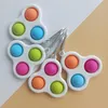 20pcs Push Pop Bubble Keychain Finger Toy sensory balls fidget poppers Simple Key Ring Bag Pendants Stress Relief Anti Anxiety