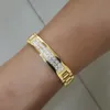 Stal nierdzewna Inkrustowana CZ Bransoletka zegarek Punk Motorcycle Diamond Out Gold Silver Link męski biżuteria