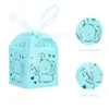Gift Wrap 10pcs Box Blue Pink Baby Shower Party Supplies With Ribbon Gender Reveal Cute Elephant Birthday Wedding Decor