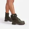 Botlar Marka Kadın Ayakkabı Kauçuk Bot-Kadın Dantel Yukarı tıkanık platform yuvarlak ayak parmağı moda yağmur 2021 Büyük boyutlu kama düşük bayanlar ankl