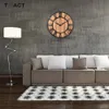 ヨーロッパの木製の壁掛け時計メタルクォーツ木材大型ミュートリビングルーム家の装飾モダンなデザイン