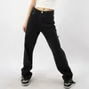 Streetwear buraco azul jeans verão cintura alta cintura preto fina fraca sarja de denim calças femininas maré 5e326 210427
