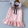 Humor Bear Girls Klänning Helt Ny Sommar Barnkläder Suspenders Klänningar Baby Girls Princess Party Dress Ärmlös Kostymer Q0716