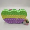 Bonito Duplo Saco de Coração Fidget Brinquedos Reliver Reliver Estresse Arco-íris Push Bubble Antistress Crianças Sensory Game Sacos