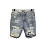 Jeans da uomo all'ingrosso 2021 Moda coreana Uomo Uomo Casual Becchegar Hole Denim Shorts Brand Stampato Patch Strappato Pantaloni corti