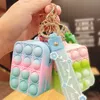 Nieuwe Simple Dimple Anti-Stress Rainbow Coin Portemonnee Sleutelhanger Fidget Toy Sensorische decompressie Push Children's