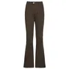 Brun Y2K Flare Jeans Pour Filles Femme Mode Femmes Vintage Denim Pantalon Extensible Taille Haute Pantalon Harajuku Capris 210510