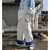 Houzhou Harajuku Joggers Wide Been Cargo Broek Vrouwen Hoge Taille Oversize Streetwear Korean Casual Broek Femme Japan Style 2111124