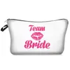 NOVITÀ Borsa per trucco da damigella d'onore stampata Team Bride Tribe to be Makeup Gift Bag Proposta di matrimonio Addio al nubilato Cosmetic Pouch EWE7390