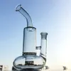 10 Inç Temizle Cam Bongs Tornado Perc Nargile Türbin Disk Percolator Su Borusu Bükülmüş Boyun 18mm Kadın Yağ Dab Rigs