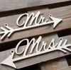 Parti Kenevir Halat Kolye Sanatlar El Sanatları Widget Mektubu MR ve Mrs Ahşap Pendans Ok Signpost Düğün Kutlama SN255 Süslemeleri