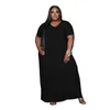 Maxi robes pour femmes été à manches courtes col en V lâche longue tenue de salon grande taille en gros goutte 211102