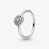 Fine jewelry autentyczny pierścionek ze srebra próby 925 Fit Pandora Charm elegancki blask zaręczynowy DIY obrączki